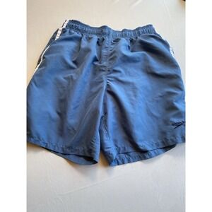 Speedo Swim Trunks Mens Large Blue Mesh Lined Board Shorts Pocket Bathing Suit